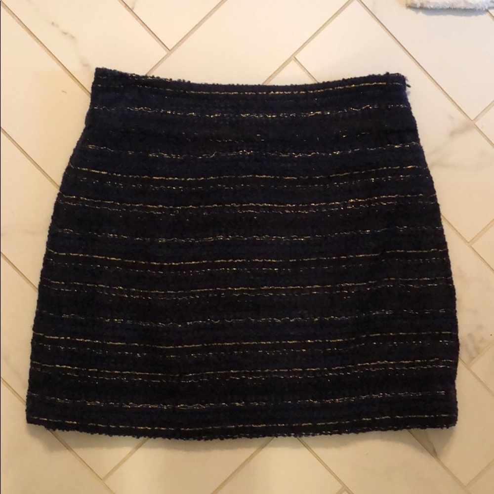 Navy skirt with gold detail